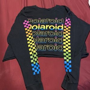 POLAROID long sleeve crop top